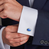 Customisable Sterling Silver Oxford Chain Link Cufflinks