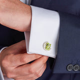 Sterling Silver Alien And Moon Cufflinks