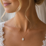 18ct Yellow Gold Pear-Shaped Diamond Pendant Necklace
