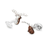 Sterling Silver Enamel Stag Cufflinks