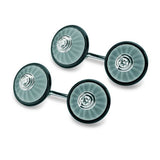 18ct White Gold Onyx, Crystal and Diamond Cufflinks