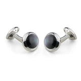 Sterling Silver Oval Grey Mother Of Pearl Dress Set