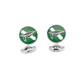 Sterling Silver Graduation Cufflinks in Green