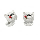 Sterling Silver Bulldog with Cigar Cufflinks