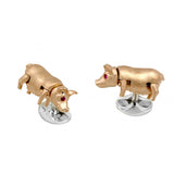 Sterling Silver Wiggling Pig Cufflinks