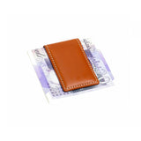 Leather Magnetic Money Clip in Tan