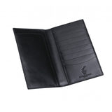 Leather Gents Chequebook Wallet in Black