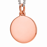 18ct Rose Gold 15mm Disc Pendant