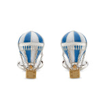 Sterling Silver Blue & White Enamel Air Balloon Cufflinks