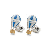 Sterling Silver Blue & White Enamel Air Balloon Cufflinks