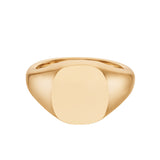 Rose Gold Cushion Signet Ring (14x13mm) - 9ct