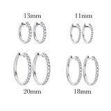 18ct White Gold Diamond Set Huggie Earrings - 20mm