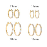 18ct Yellow Gold Diamond Set Huggie Earrings - 13mm