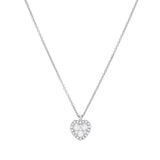 18ct White Gold Heart-Shaped Diamond Pendant Necklace