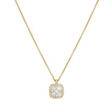 18ct Yellow Gold Cushion-Shaped Diamond Pendant Necklace
