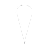 18ct White Gold Cushion-Shaped Diamond Pendant Necklace