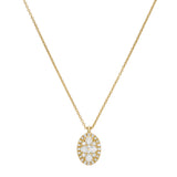 18ct Yellow Gold Oval-Shaped Diamond Pendant Necklace