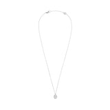 18ct White Gold Oval-Shaped Diamond Pendant Necklace