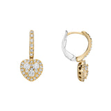 18ct Yellow Gold Heart-Shaped Diamond Drop Earrings