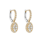 18ct Yellow Gold Oval-Shaped Diamond Drop Earrings