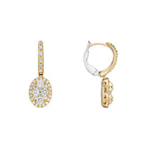 18ct Yellow Gold Oval-Shaped Diamond Drop Earrings
