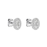 18ct White Gold Oval-Shaped Diamond Stud Earrings