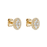 18ct Yellow Gold Oval-Shaped Diamond Stud Earrings