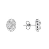 18ct White Gold Oval-Shaped Diamond Stud Earrings
