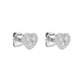 18ct White Gold Heart-Shaped Diamond Stud Earrings