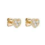 18ct Yellow Gold Heart-Shaped Diamond Stud Earrings