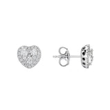 18ct White Gold Heart-Shaped Diamond Stud Earrings