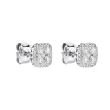 18ct White Gold Cushion-Shaped Diamond Stud Earrings