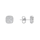 18ct White Gold Cushion-Shaped Diamond Stud Earrings