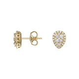 18ct Yellow Gold Pear-Shaped Diamond Stud Earrings