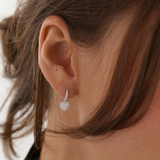 18ct White Gold Heart-Shaped Diamond Drop Earrings