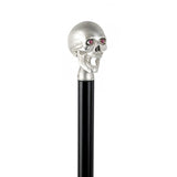 Black Walking Stick with High Shine Skull Head