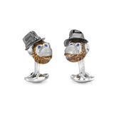 Sterling Silver Chimpanzee With Hat Cufflinks