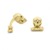 18ct Yellow Gold Skull Cufflinks with Popping Diamond Eyes