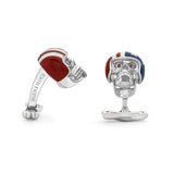 Sterling Silver USA Motorbike Helmet Skull Cufflinks