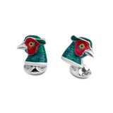 Sterling Silver Pheasant Head Cufflinks