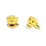 18ct Yellow Gold Gargoyle Cufflinks With Diamond Eyes