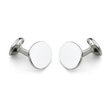 Sterling Silver Plain Oval Cufflinks