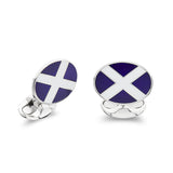 Sterling Silver Enamel Scottish Flag Cufflinks