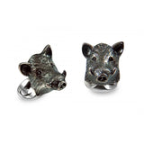 Sterling Silver Boar Cufflinks