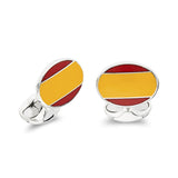 Sterling Silver Enamel Spanish Flag Cufflinks