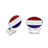 Sterling Silver Enamel Dutch Flag Cufflinks