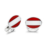 Sterling Silver Enamel Austrian Flag Cufflinks