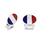 Sterling Silver Enamel French Flag Cufflinks