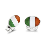 Sterling Silver Enamel Irish Flag Cufflinks