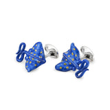 Sterling Silver Blue and Yellow Stingray Cufflinks